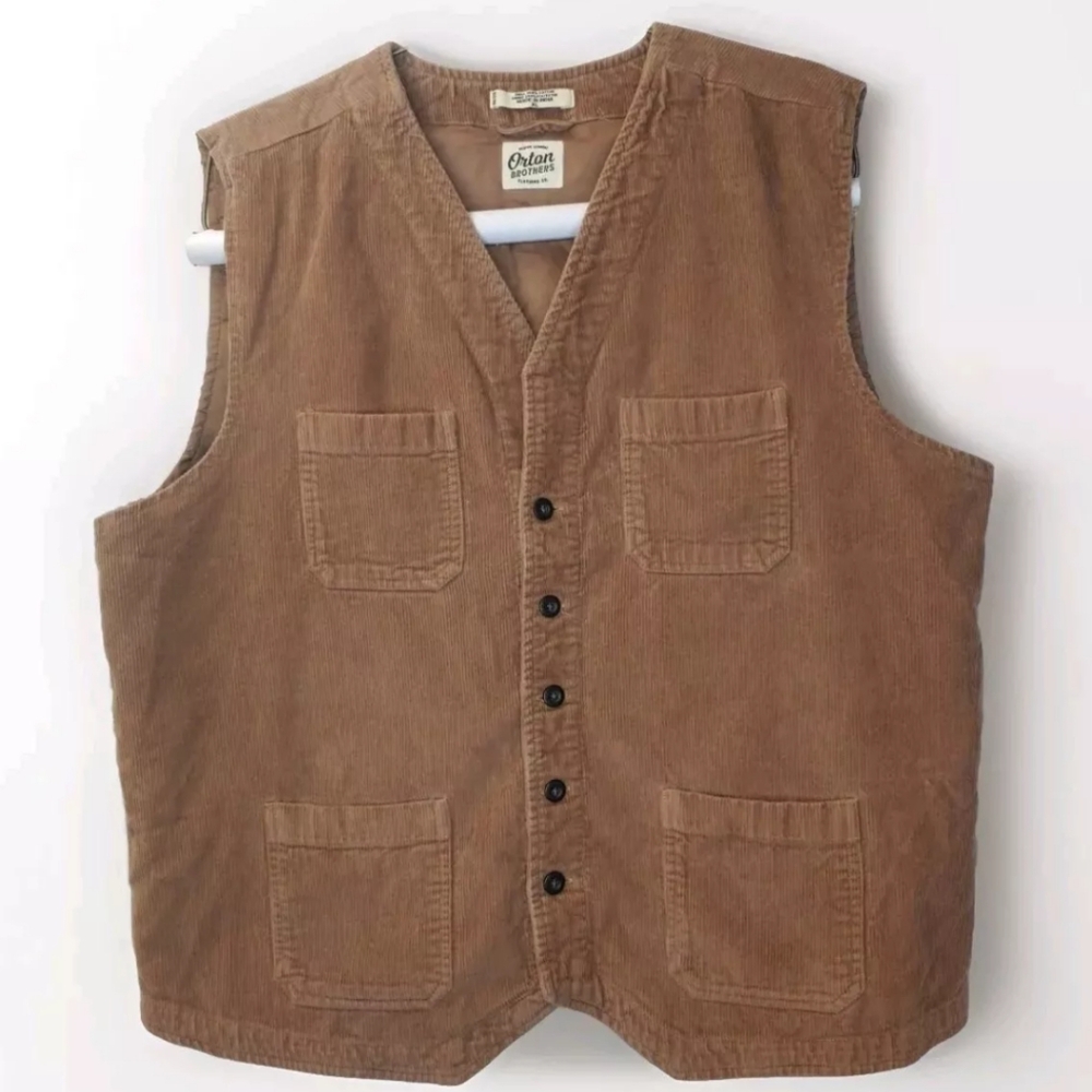 Ortan Bros Vermont Corduroy Vest Jacket Men XL Western Rodeo Gorp Grunge Button